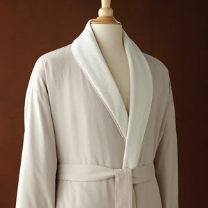 OSFM Shawl Collar Robe, Tan, 100% Polyster , 52in L