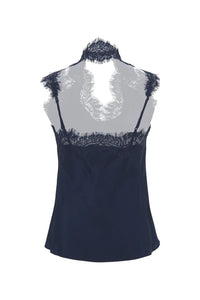 Gina Silk and Lace Camisole in Black