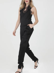 Gina Silk and Lace Camisole in Black